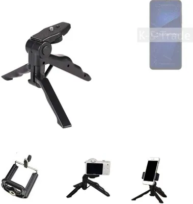 Produktbild von K-S-Trade Stativ Tisch-Ständer Dreibein Handy-Stativ Ständer kompatibel mit ZTE Axon 41 5G Mini-Stativ Smartphone Tripod Handy-Stativ aus Plastik