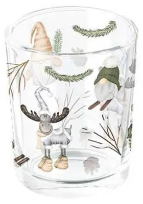 Produktbild von Weihnachten Teelichthalter Forest gnomes white Waldzwerge Wichtel Elch & Gnom