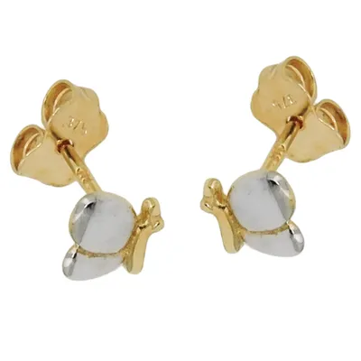 Produktbild von Ohrstecker Ohrring 6x5mm Schmetterling bicolor glänzend 9Kt GOLD bicolor 6x5mm