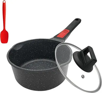 Produktbild von Famanu Stielkasserolle 16 cm mit Deckel - Induktionsgeeignet, Antihaftbeschichtung, 1,5 l