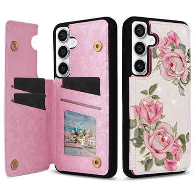 Produktbild von Für Samsung Galaxy S23 FE Design RFID Anti Datenklau Hülle Blumen TPU Motiv 4