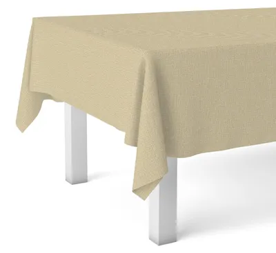 Tischdecke rund 140 cm, beige, fleckenabweisend, wasserabweisend