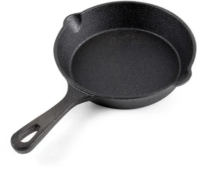 Obrázok produktu pre Ibenzoa® Liatinová panvica 16 cm – vhodná do rúry, predinjektovaná, s integrovanou rukoväťou a výlevkou, s nepriľnavým povrchom, vhodná pre všetky typy sporákov