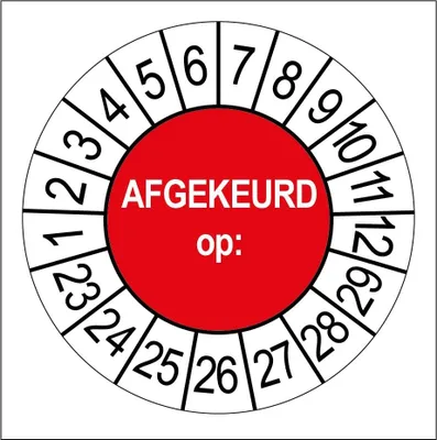 Produktbild von Set mit 50 runden Ablehnungsaufklebern für Qualitätskontrollen