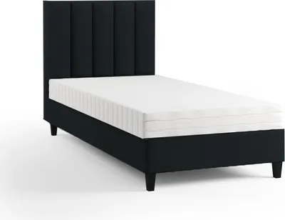 Obrázok produktu pre Box spring posteľ Čalúnená posteľ Jednolôžková posteľ KONGO bez matraca 100 x 200 cm Spálňa Posteľ pre mladých Detská posteľ Hotelová izba (Paris 167 - čierna)