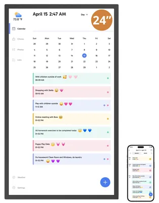 Productafbeelding van Digitale Kalender 2026, 61 cm, Interactief Touchscreen