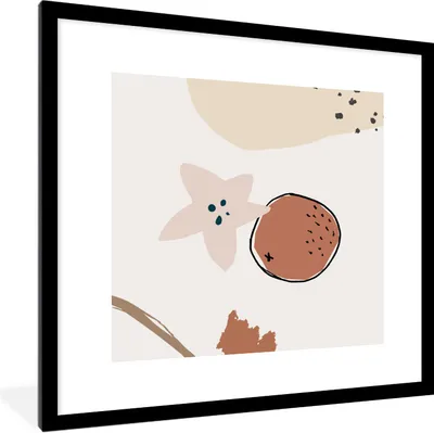 Produktbild von MuchoWow® Gerahmtes Poster Sommer - Kokosnuss - Stern 40x40 cm - Poster mit Schwarzem Bilderrahmen Wandposter Rahmen Foto Bilder - Poster - Plakat im Rahmen