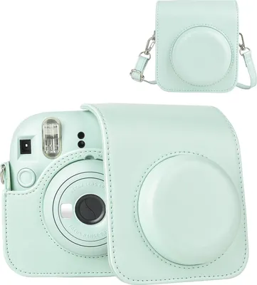 Produktbild von Sofortbildkamera Tasche Kompatibel mit Fujifilm Instax Mini 12, Polaroid Kamera Mini 12 Schutzhülle mit Fotoaufbewahrungsfach - Mintgrün