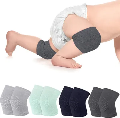 Produktbild von Knieschoner,4 Paar Baby Krabbeln Knieschoner,Anti-Rutsch Elastische Baby Knieschützer mit Gummipunkte für 0-24 Monate Jungen und Mädchen