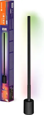 Image de LEDVANCE SMART+ WIFI LED Lampadaire d'angle, étroit, noir, 8W, 540lm, lumière blanche & couleur réglable, dimmable, fonction bricolage & rythme musical, longue durée de vie, contrôlable par app, 2700 - 6500K