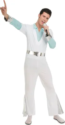 Immagine prodotto di costume anni '70 da uomo da discoteca bianco-blu-argento