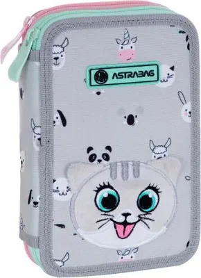 Zdjęcie produktu dla Uroczy podwójny piórnik ASTRABAG KITTY – idealne miejsce na Twoje przybory szkolne! Stylowy i praktyczny, sprawdzi się w każdej klasie.