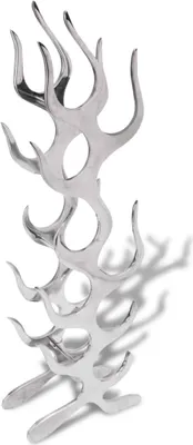 Produktbild von Weinregal Flammenform Aluminium Silber 9 Flaschen