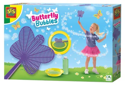 Produktbild von SES Creative 02276 Schmetterlingsseifenblasen – Zauberhafte Blasenwelt für Kinder, 200 ml, 3 Jahr(e), Nicht für Kinder von 0-3 Jahren