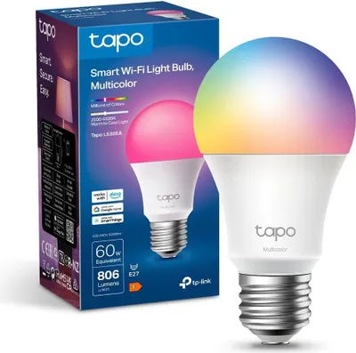Produktbild von Tapo Smart Glühbirne E27, Kompatibel mit Alexa, Mehrfarbige dimmbare Funktion, 806 Lumen, Zeitpläne und Automatisierungen, Abwesenheitsmodus