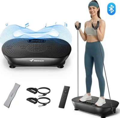 Produktbild von Vibrationsplatte, leise und Kompakte Vibrationsplatte mit LED-Display, mit Fernbedienung, für Ganzkörpertraining zu Hause, bis 158 kg