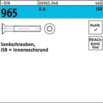 Produktbild von Reyher  Senkschrauben DIN 965 A 4 M 4 x 20 -T20 A 4 009659480040020 (1000 Stück)