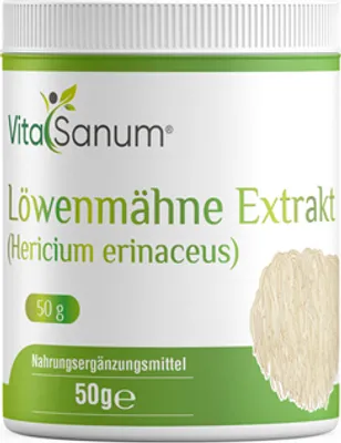 Produktbild von VitaSanum®- Löwenmähne Extrakt (Hericium erinaceus) 50 g Pulver