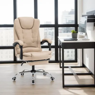 Productafbeelding van Ergonomische bureaustoel met lendensteun, dikke armleuningen, voetensteun en draaibaar