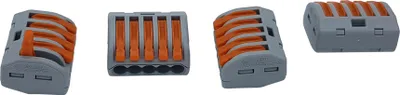 Produktbild von 30 Stück Wago 222-415 Verbindungsklemme 2 Leiter mit Betätigungshebel 0,08-4 mm², grau