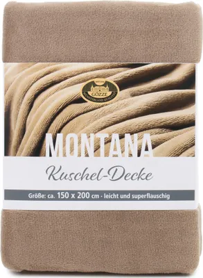 Produktbild von GÖZZE Wohndecke Montana 200x150cm Kuscheldecke 100% Polyester 300 g/m² taupe
