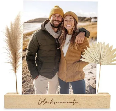 Immagine prodotto di Set di 2 portafoto in legno con porta biglietti