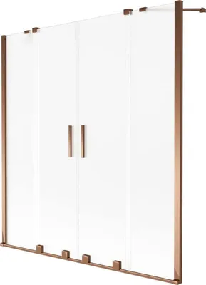 Zdjęcie produktu dla Mexen Velar Duo 2-skrzydłowy parawan 140x150 cm szron/różowe złoto