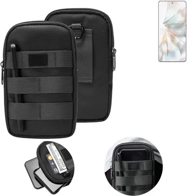 Produktbild von K-S-Trade Holster Gürtel Tasche kompatibel mit Nubia Z60S Pro Handy Tasche Schutz Hülle dunkel-grau viele Fächer, 1x