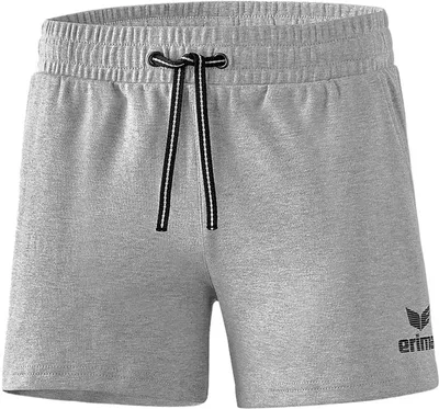 Produktbild von Erima Training Essential Sweatshorts kurze Hose Damen hellgrau melange schwarz Gr 36