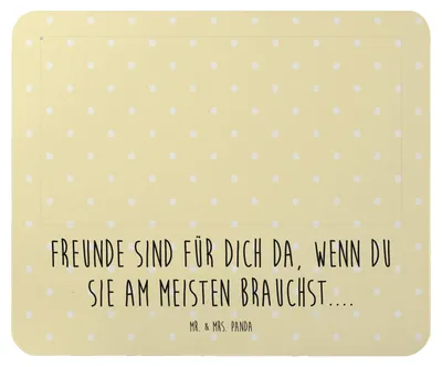 Produktbild von Mr. & Mrs. Panda Mauspad Schildkröte Maus - Gelb Pastell - Geschenk, Mousepad, Mouse Pad, Fröhlich, notebook, pc mausunterlage, Freunde