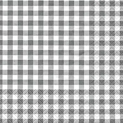 Produktbild von 20 kleine Cocktailservietten Karo grau 25x25cm