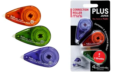 Image de Plus Japan 43563 Rouleau correcteur Mini 4,2 mm x 6 m 2 pièces + 1 pièce e