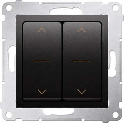 Immagine prodotto di Modulo interruttore doppio cieco e impronta antracite (1-0-2) Contatto Simon 54 Premium DZW2.01/48