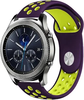 Produktbild von Strap-it Samsung Gear S3 Classic / Frontier Sportarmband (Lila / Gelb)