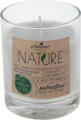 Produktbild von Kerzenglas "Nature" Grau 79 x Ø 65 mm aus 100% natürlichen Rohstoffen ohne Palmöl