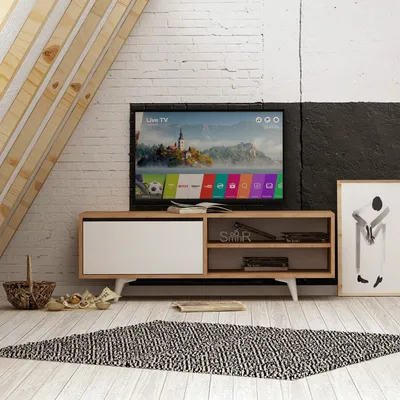 Produktbild von Skye Decor, Maku, Fernsehtisch, Eiche, 100 % MELAMINBESCHICHTETE SPANPLATTEN, 120 x 35 x 47 cm