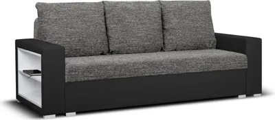 Produktbild von 3-Sitzer-Sofa mit Schlaffunktion HUBERT1 - Grau/Schwarz