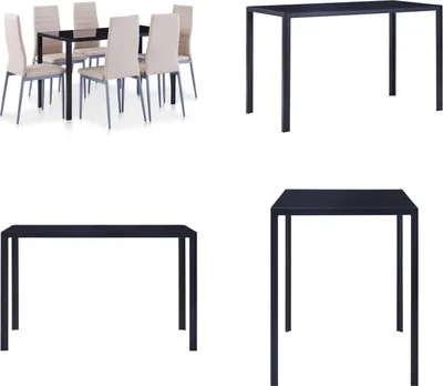 Image de vidaXL 7 pcs. Salle à manger Cappuccino Marron - Table Et Chaises - Tables Et Chaises - Salle à manger - Groupes de repas