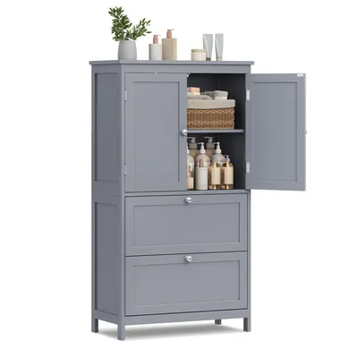 Produktbild von VASAGLE Badkommode, Badezimmerschrank mit 2 Türen und 2 Schubladen, verstellbare Ablage, 30 x 60 x 110 cm