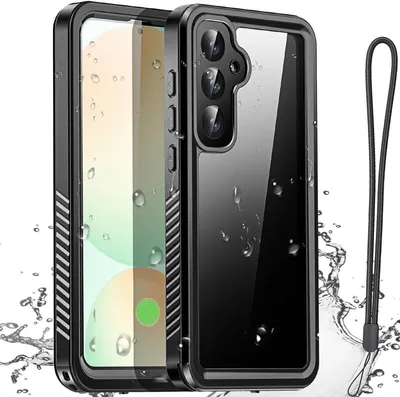 Obrázek produktu pro Pouzdro pro Samsung Galaxy S24 FE, IP68 vodotěsné s páskem, ochranou displeje a kamery, nárazuvzdorné, černé