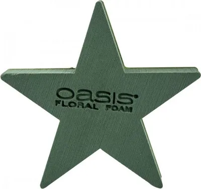Produktbild von OASIS® Nass Steckschwamm Stern JESINA, Bioline Holzunterlage, grün, 25x25x4,5cm - Nasssteckschaum