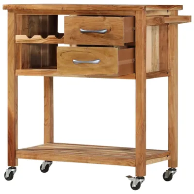 Produktbild von vidaXL Servierwagen 80x45x91 cm Massivholz Akazie