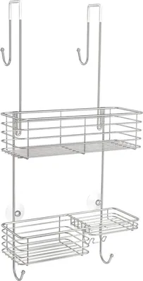 Duschregal zum Aufhängen von Duschabtrennungen, bohrfreies Badezimmerregal mit Seifenschale, praktisches Duschregal zum