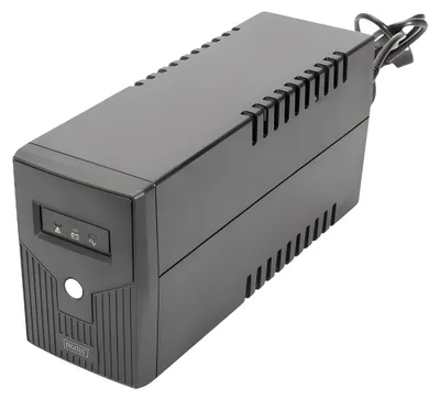 Zdjęcie produktu dla Digitus UPS line-interactive, 600 VA/360 W, Technologia line-interactive, 0,6 kVA, 360 W, Pseudo sine, 162 V, 290 V