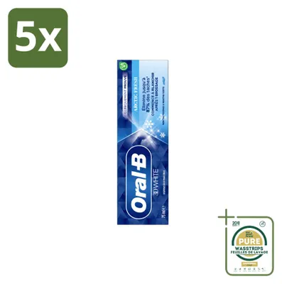 Obrázok produktu pre 5 ks zubnej pasty Oral-B 3D White Arctic Fresh, 75 ml, balenie