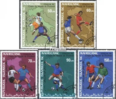 Produktbild von Briefmarken Mauretanien 1990 Mi 962-966 (kompl.Ausg.) gestempelt Fußballweltmeisterschaft, Italien