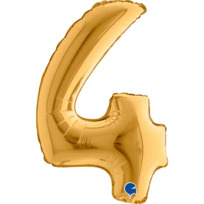 Produktbild von 14"/Ø36cm Mini Zahlen Folienballon | Gold #4