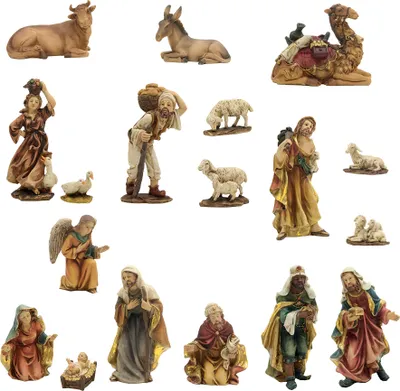 Produktbild von Krippenfiguren Set 18-teilig für 11 cm Figuren aus Polyresin