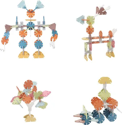 Image de Jeu de construction en bois dans boîte de rangement 60 pièces Jouets éducatifs