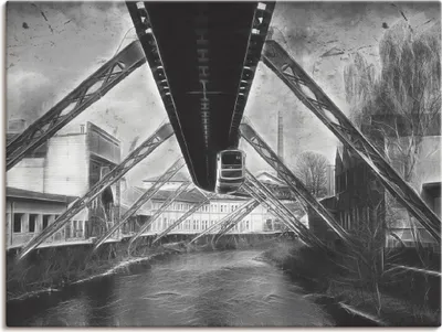 Produktbild von ARTland Leinwandbild Wuppertal Skyline Collage II Größe: 40x30 cm